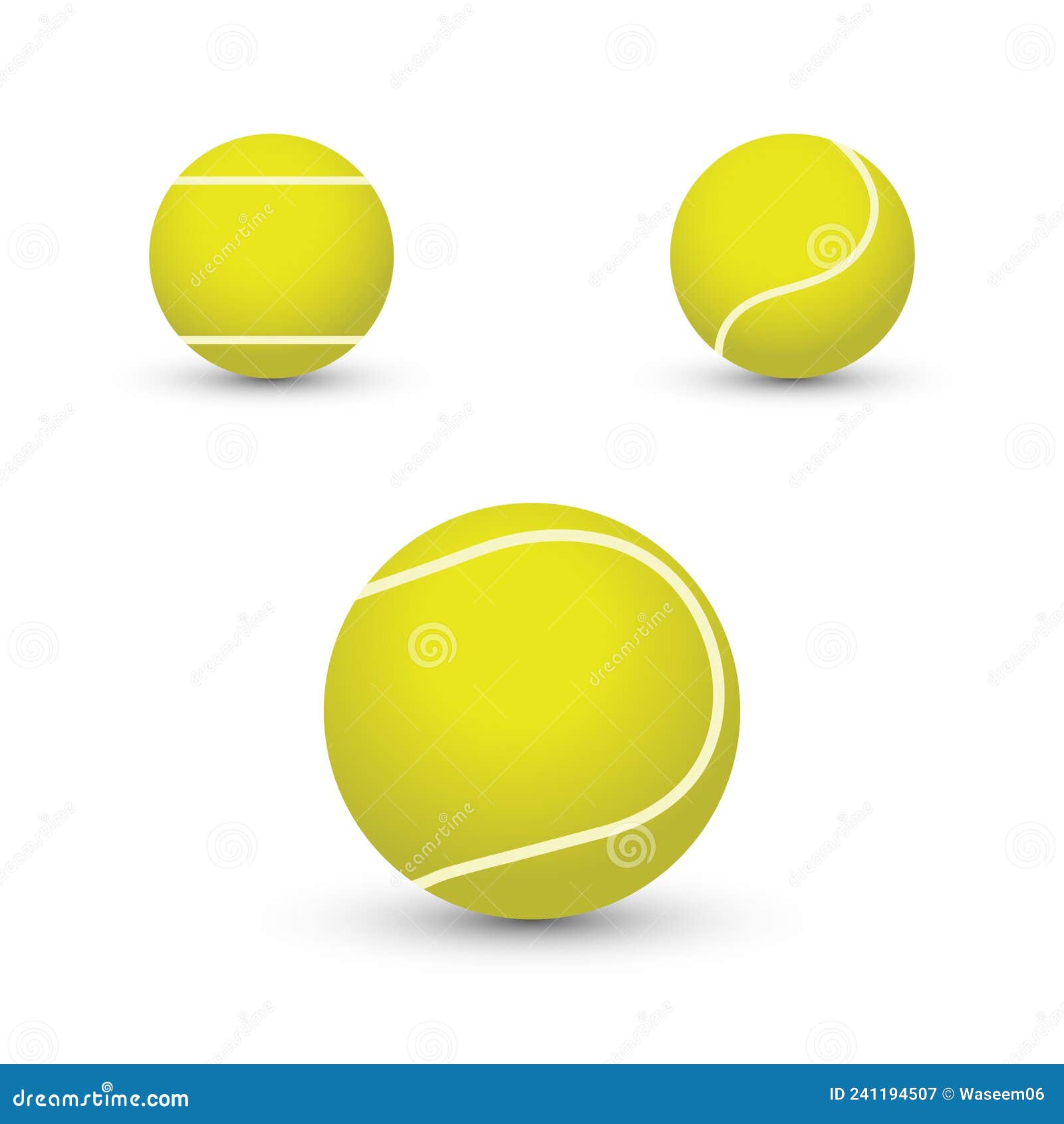 une illustration de vecteur de balle de tennis avec ombre sur fond