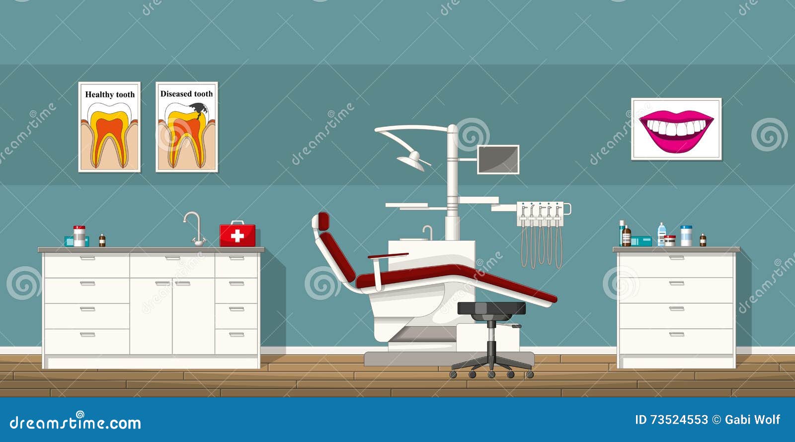 Illustration of a Dentist Room Stock Vector Illustration of office
