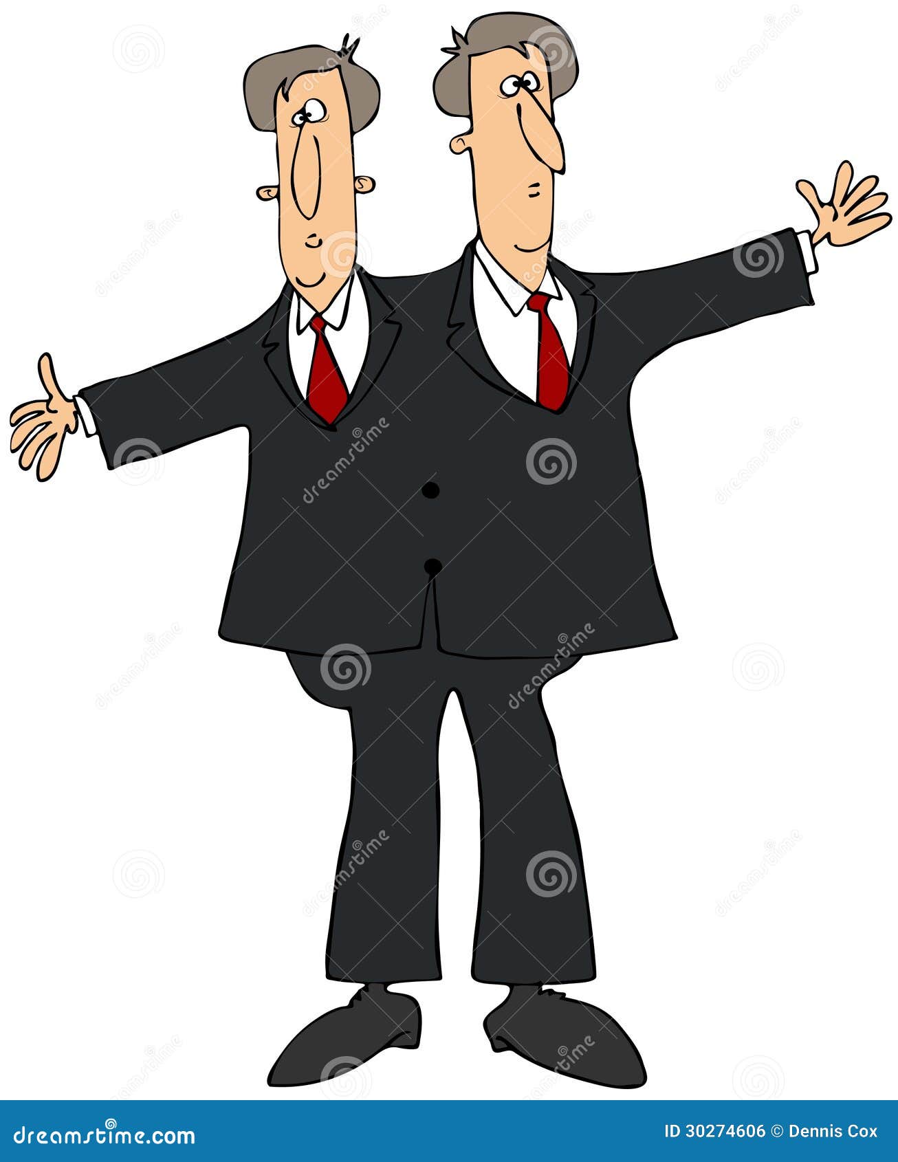 Siamese Twins. Conjoined Twins. Vector Illustration