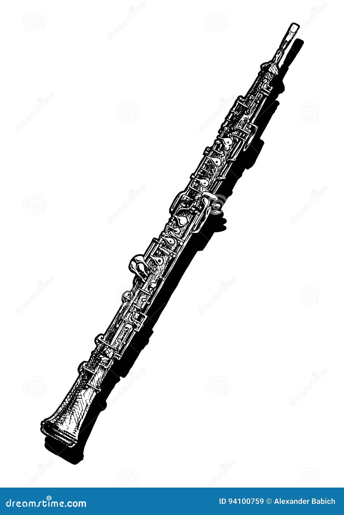 Illustration der Oboe vektor abbildung. Illustration von graviert