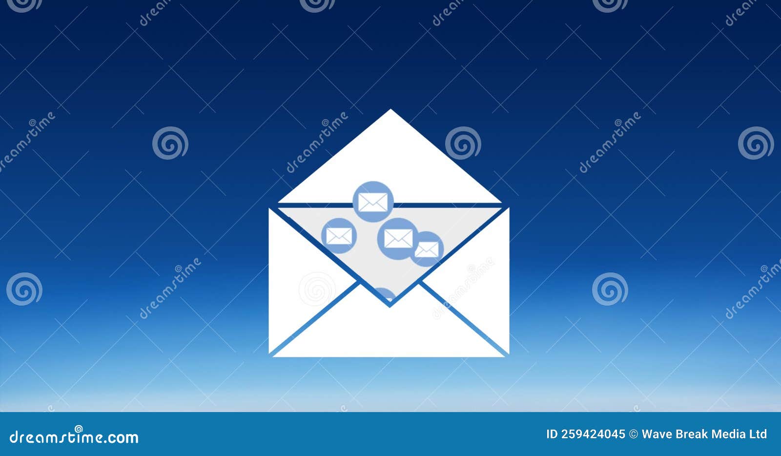 Illustration Des Icônes De Message Sur L'enveloppe Ouverte Dans L