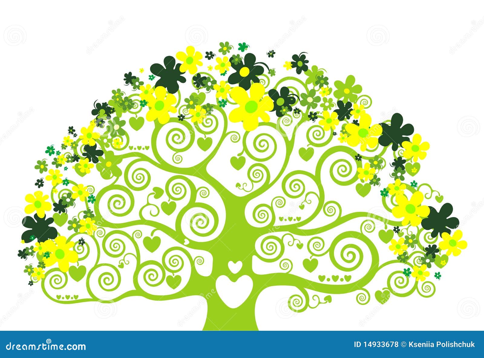 Illustration Design with Green Tree Stock Vector Illustration of leaf