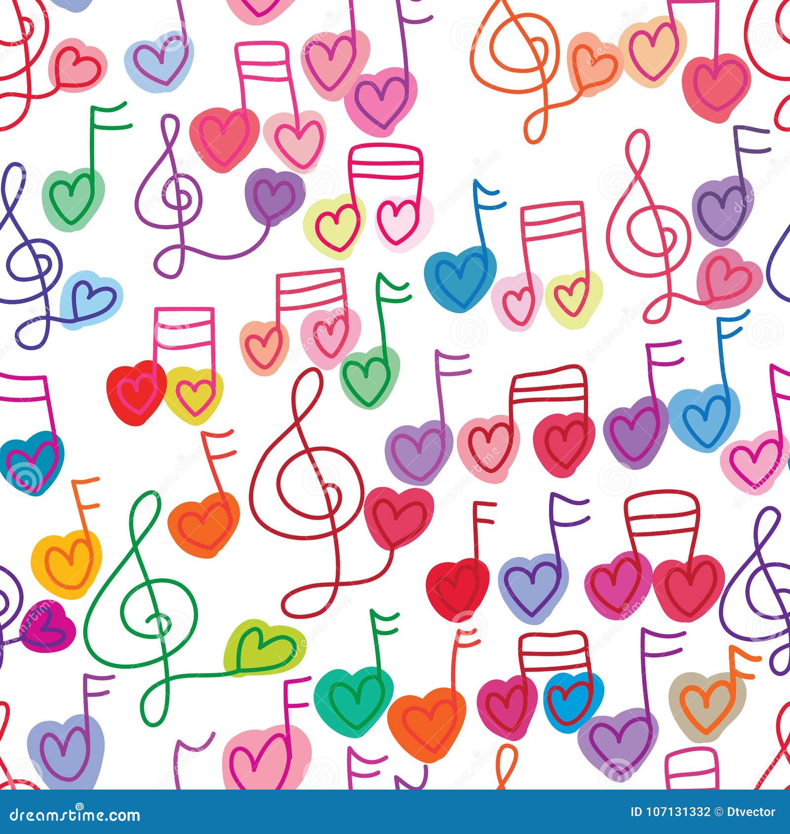 love music note free paint seamless pattern