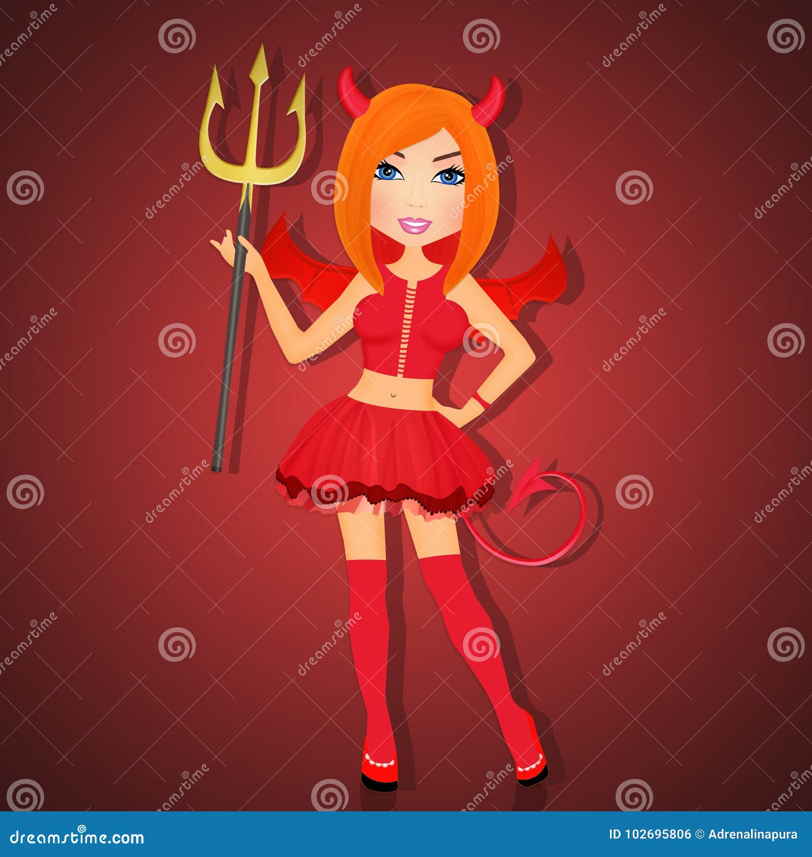 Devil girl stock illustration. Illustration of halloween 102695806