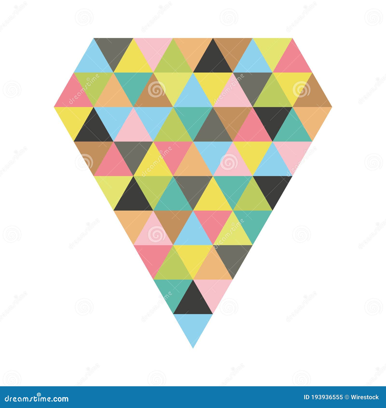 Illustration Of A Diamond Shape Made Of Colorful Triangles Stock