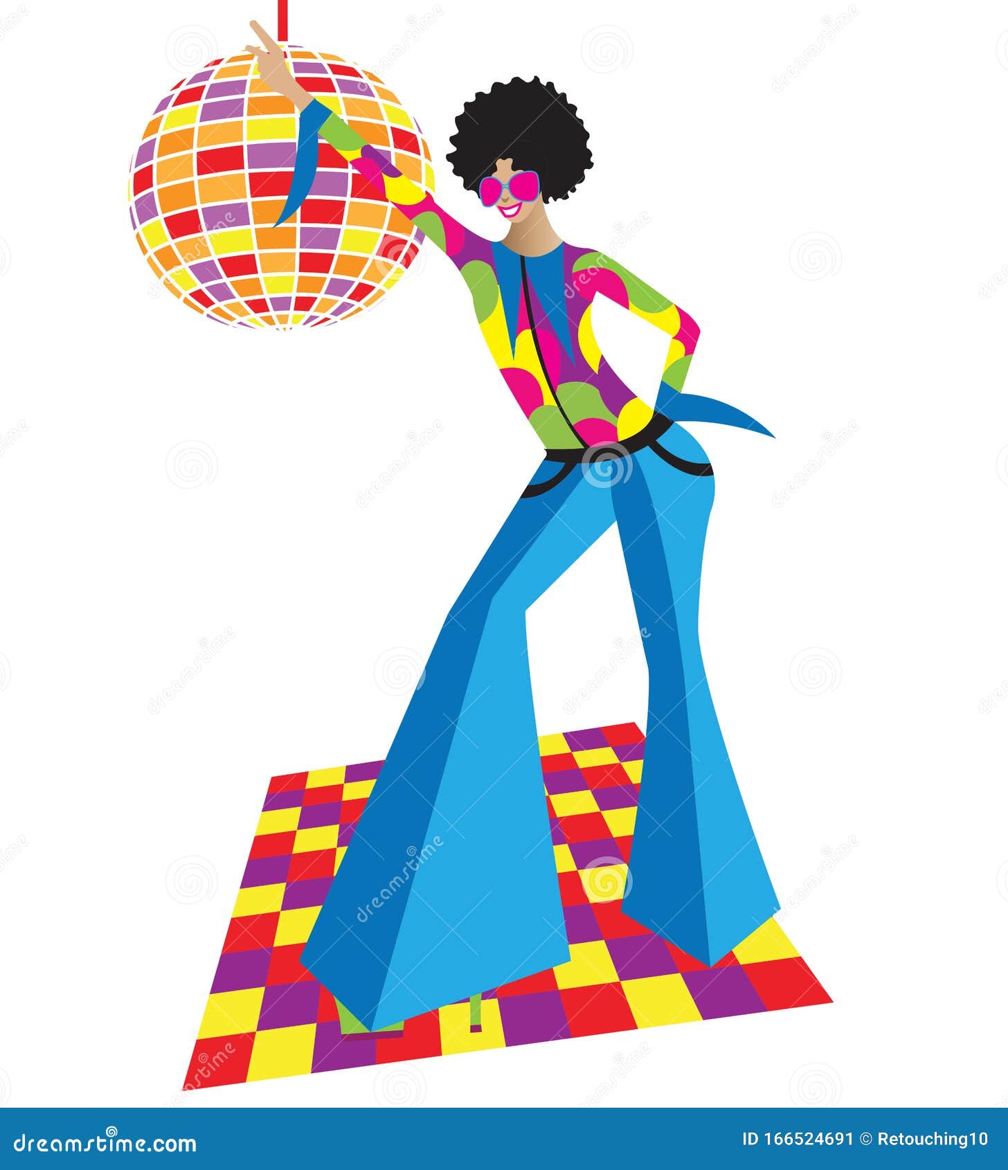 Illustration of Disco Dancers with Vintage Clothes Stock Vector ...