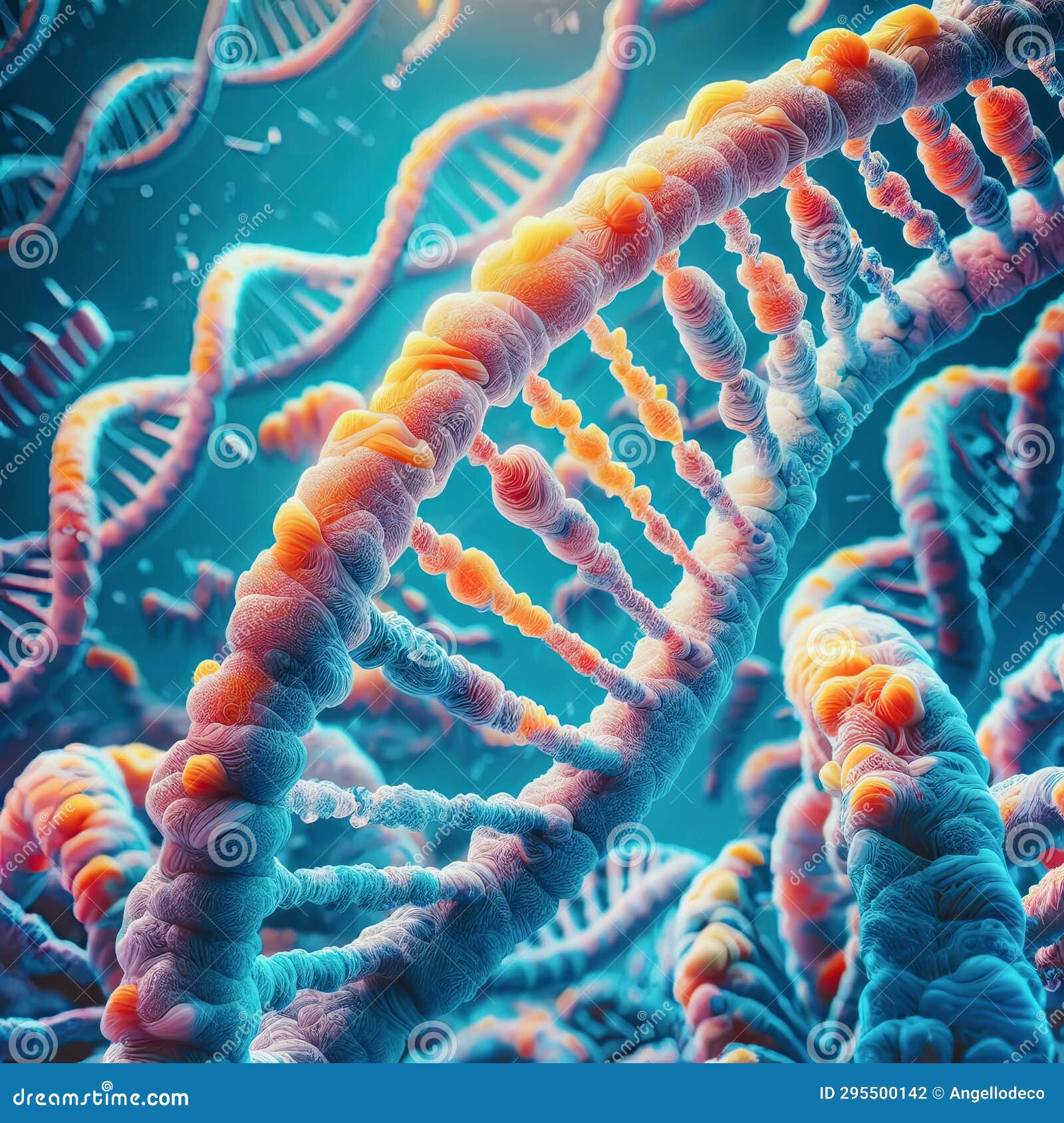 Illustration of DNA Double Helix Seen Under a Electron Microscope ...