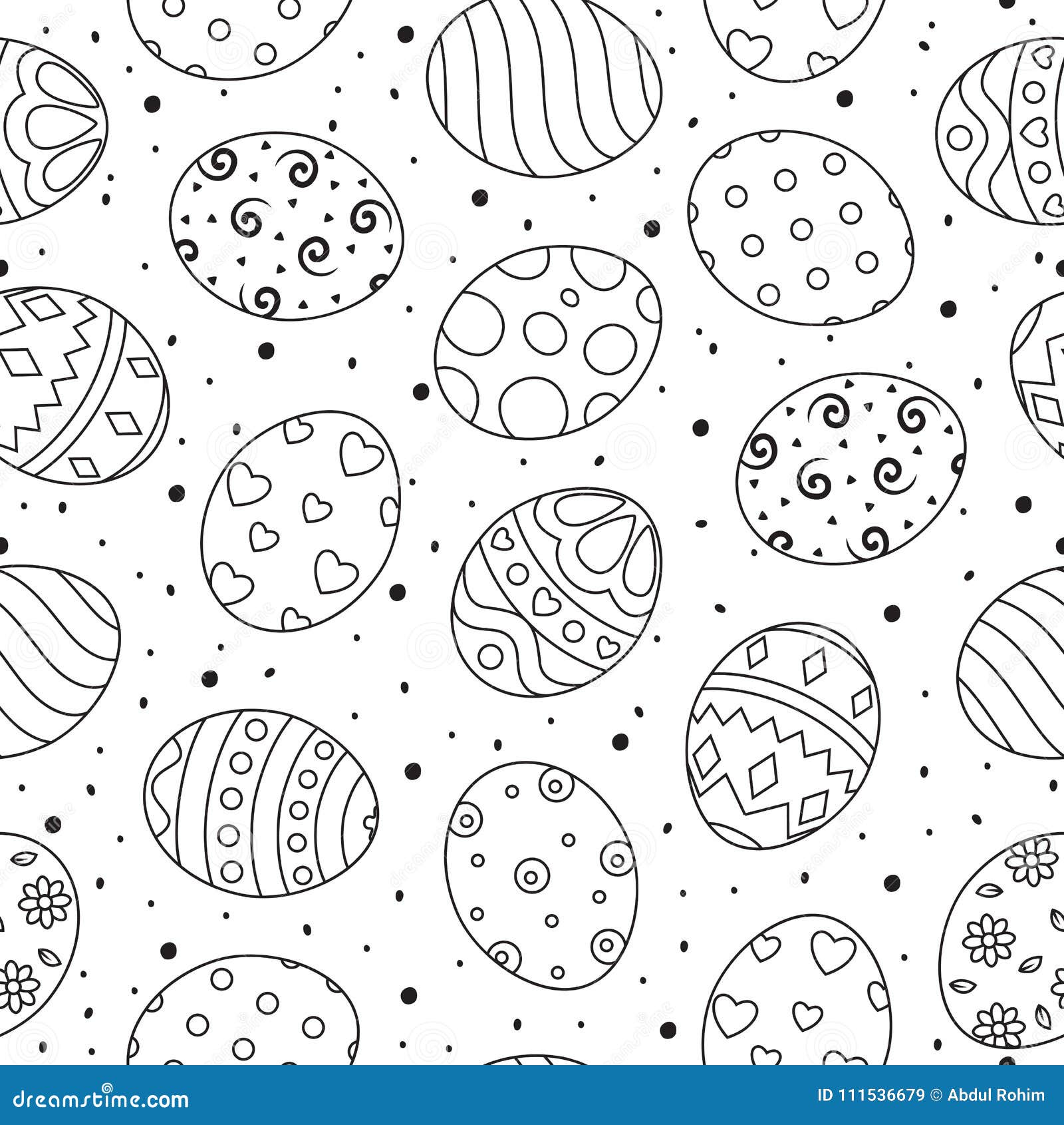 Doodle of Easter Eggs Set Collection on White Background Stock Vector