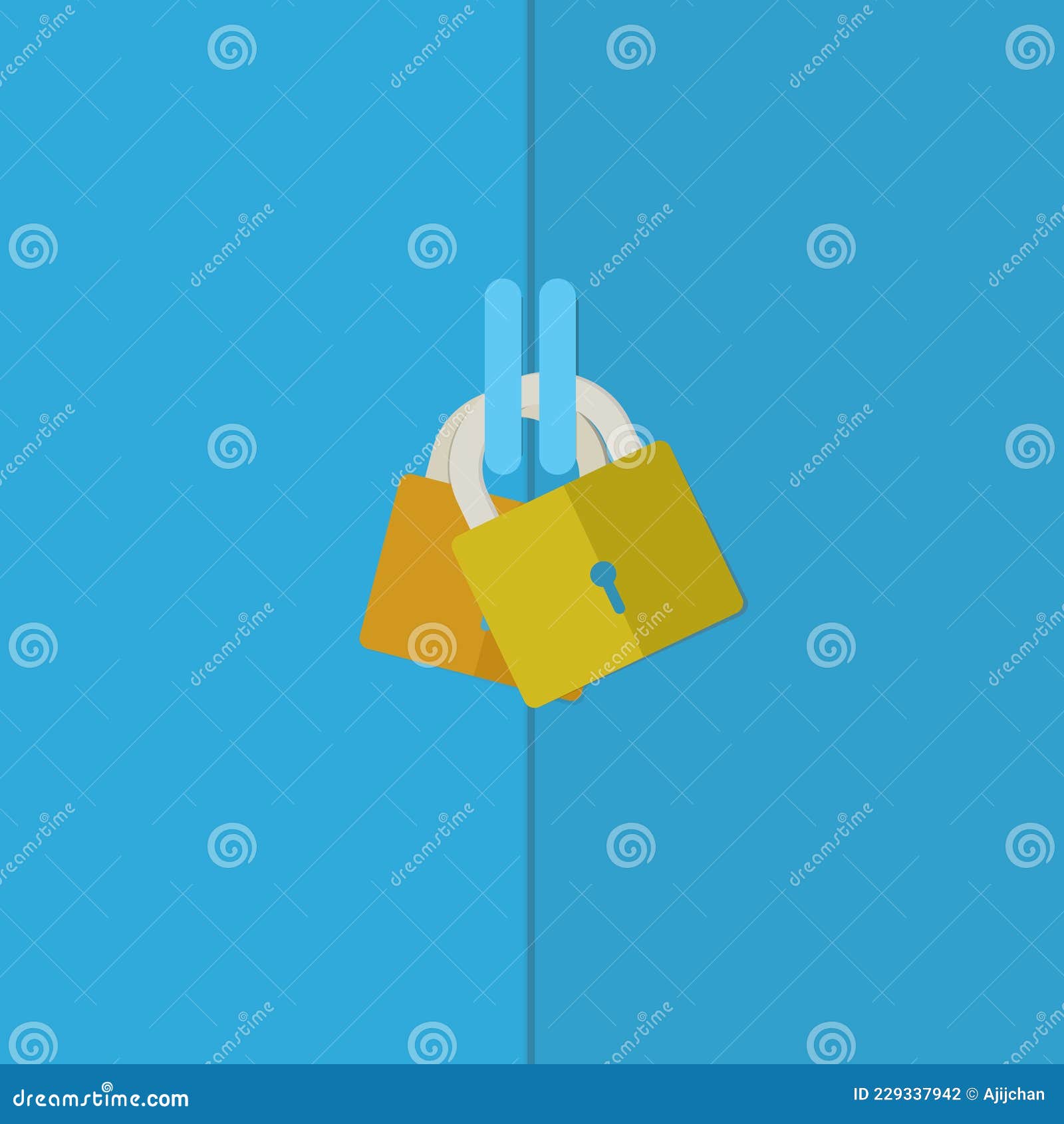 doors locked with two padlocks to ensure double safety