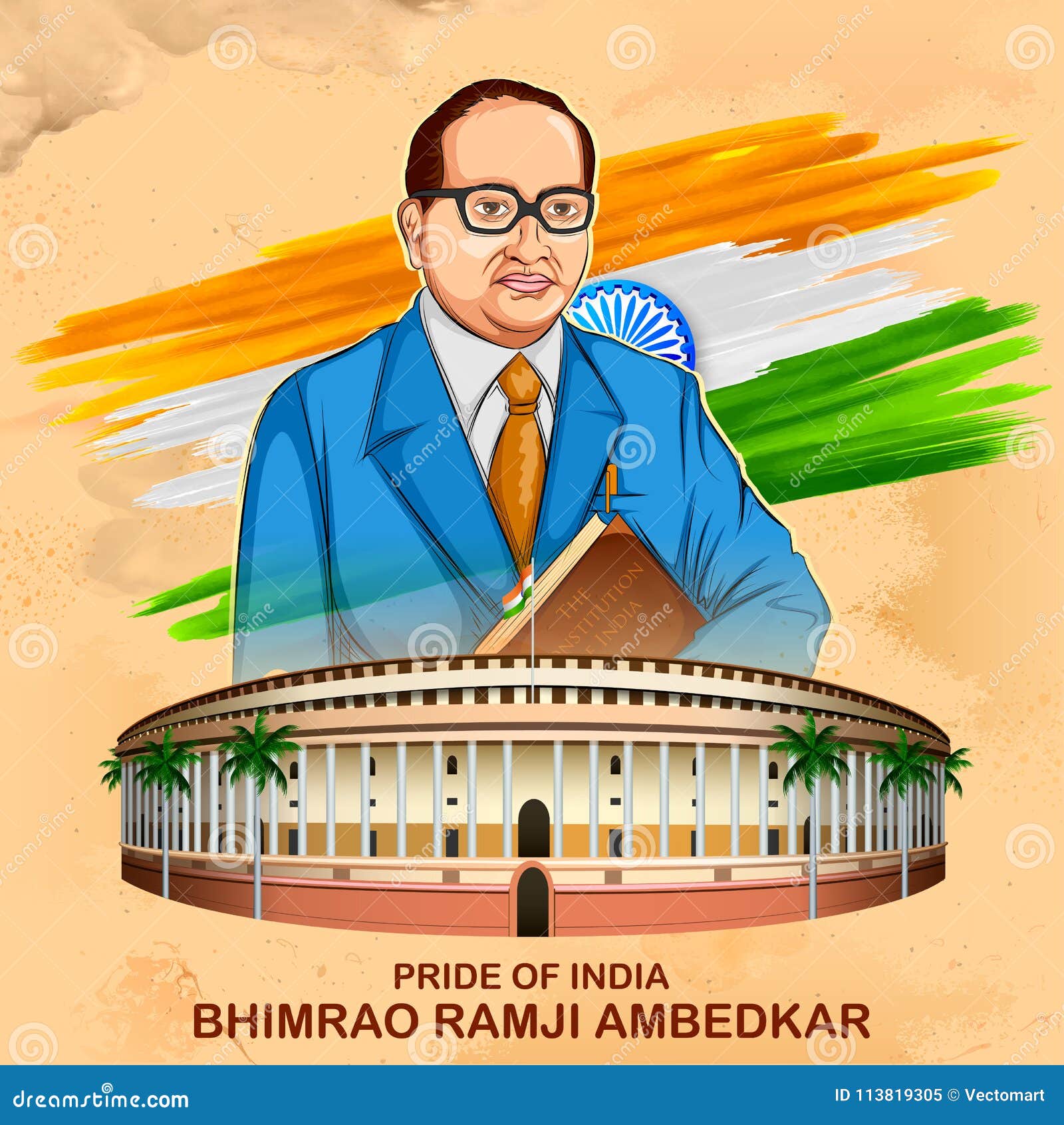 Dr Bhimrao Ramji Ambedkar with Constitution of India for Ambedkar ...