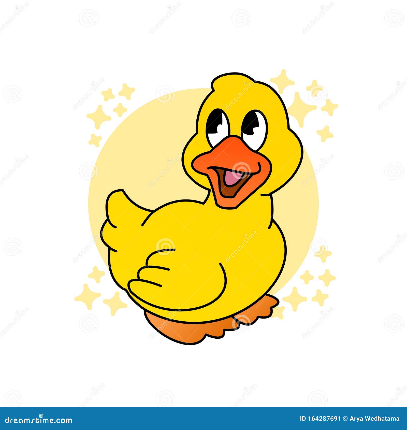 Illustration of Duck Cartoon, Cute Funny Character with Yellow Color, Flat  Design Stock Illustration - Illustration of design, animals: 164287691