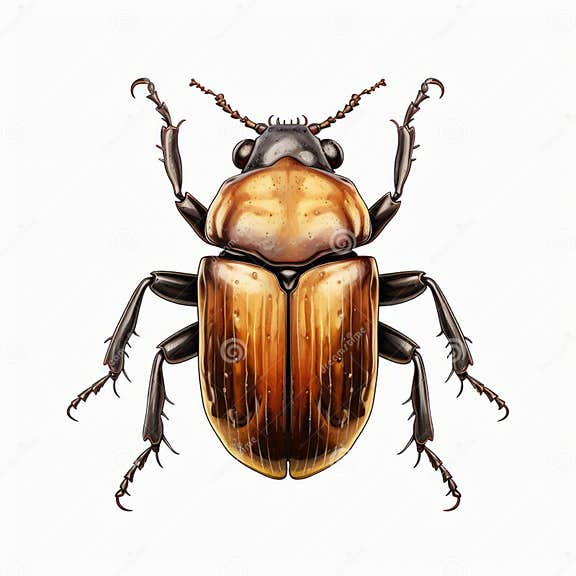 Illustration Détaillée Du Coléoptère En Résolution Ultracéaire De 8k Sur Fond Blanc Illustration