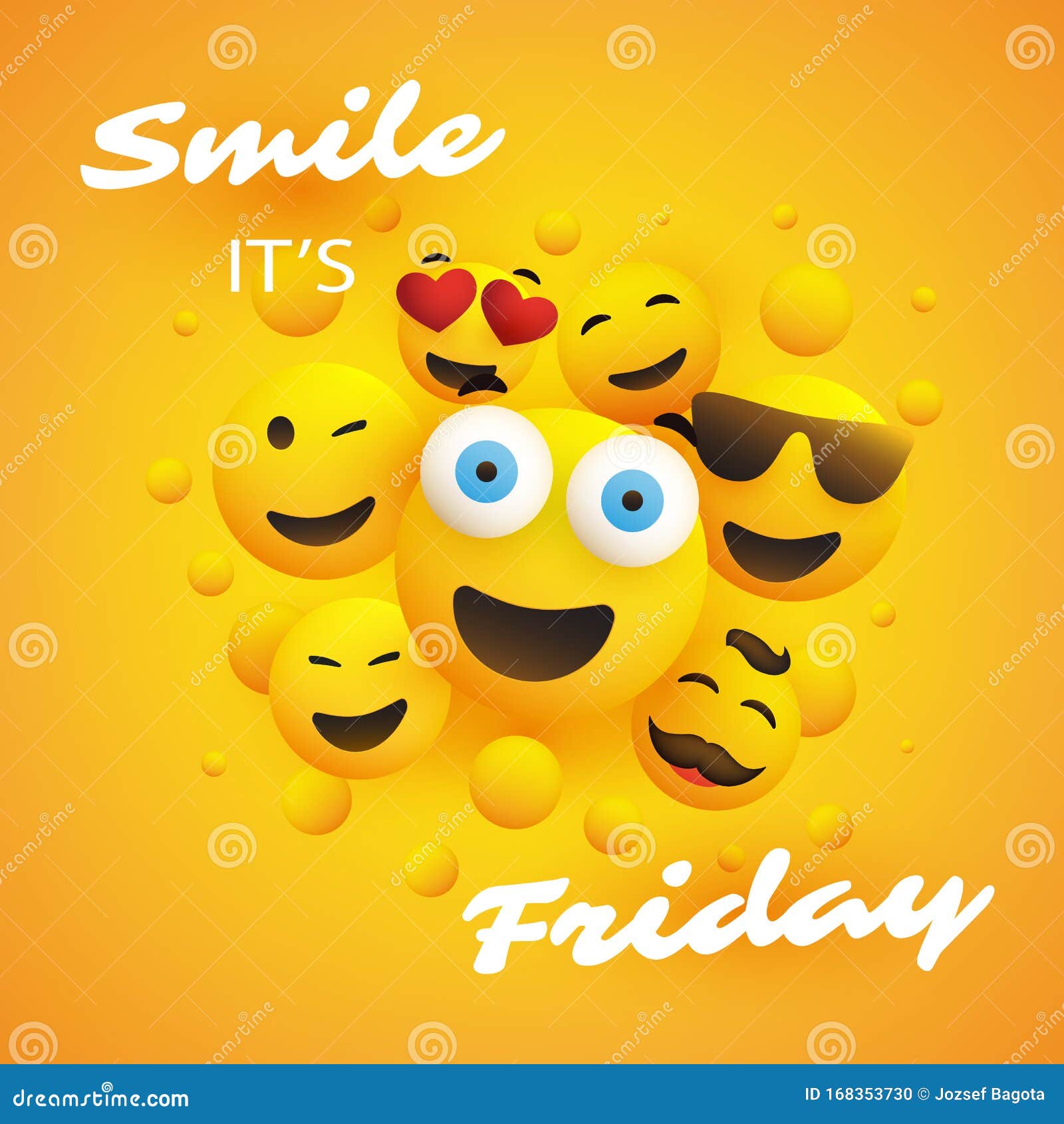 Smile! it`s Friday Banner Design with a Group of Various Kinds of
