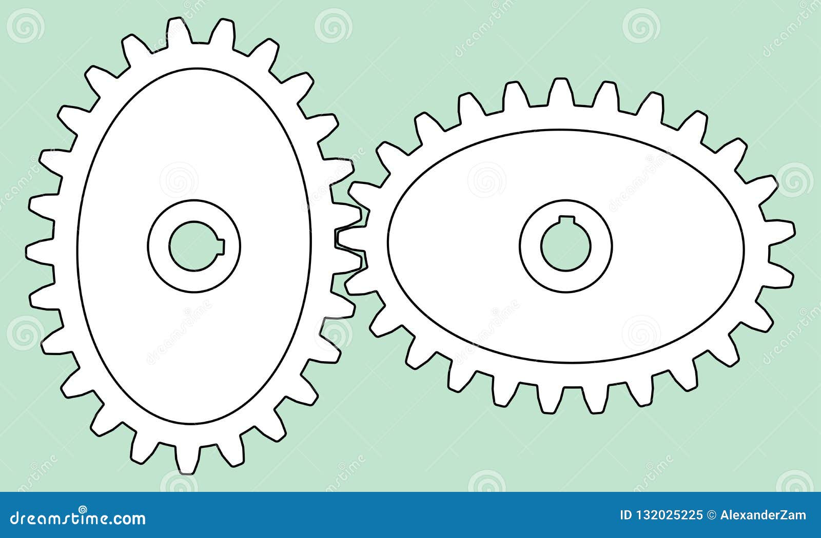 Elliptical gear pair stock vector. Illustration of industry - 132025225