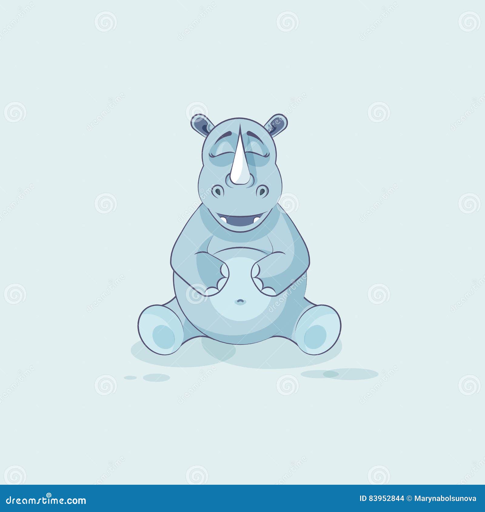 Illustration Emoji Character Cartoon Rhinoceros Happy and Contented Rhino  Sticker Emoticon Stock Vector - Illustration of rhinoceros, rhino: 83952844