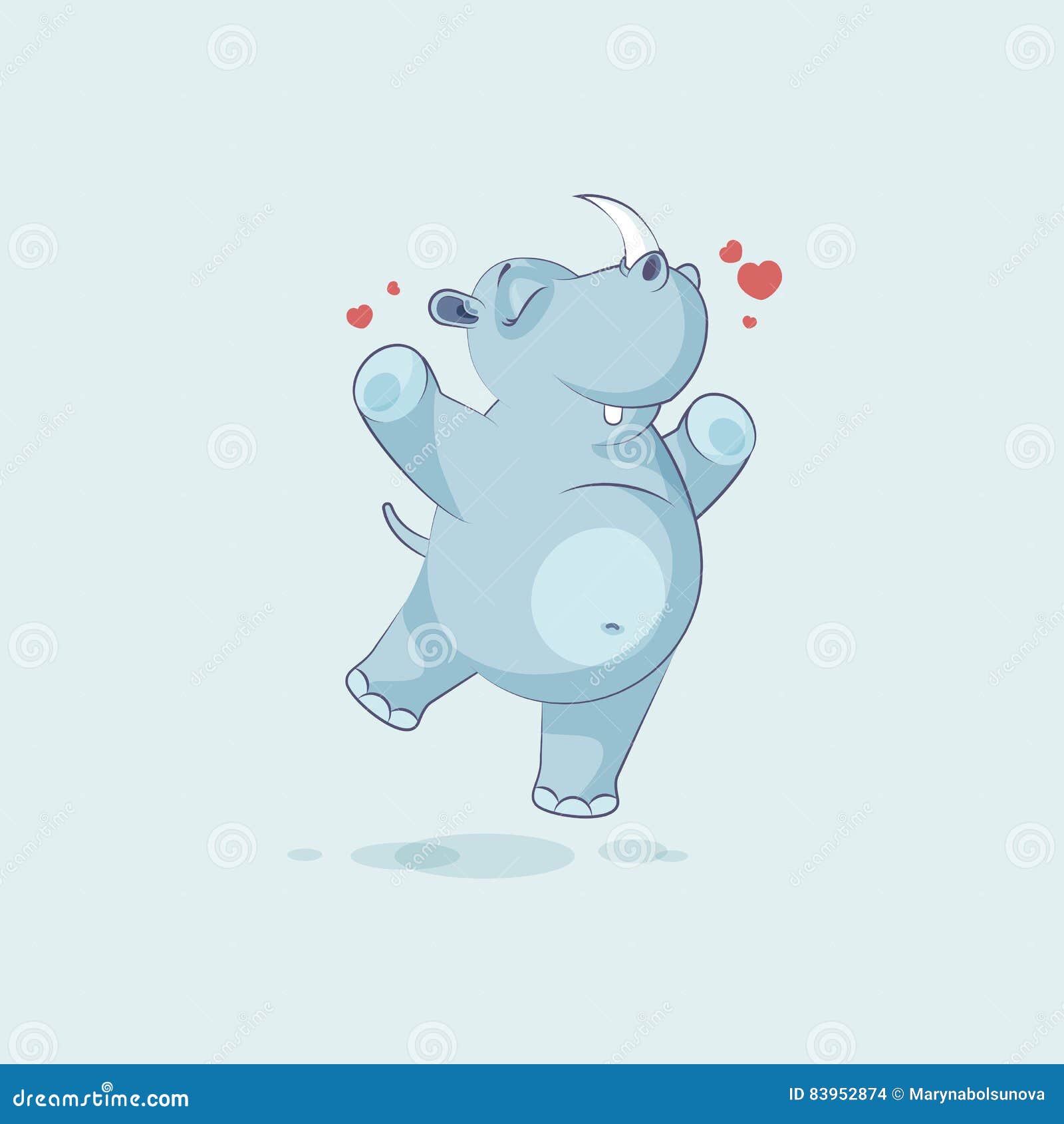 Illustration Emoji Character Cartoon Rhinoceros Jumping for Joy, Happy  Sticker Emoticon Stock Vector - Illustration of funny, mammal: 83952874