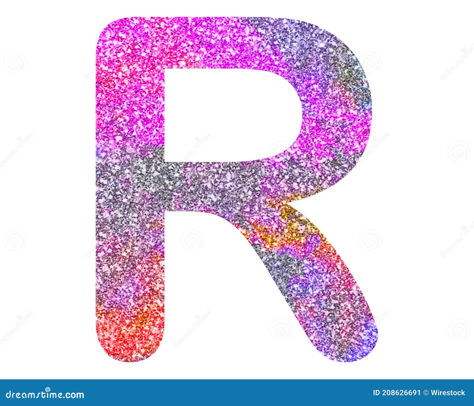 Illustration of the English Letter R in a Colorful Glittery Pattern on ...