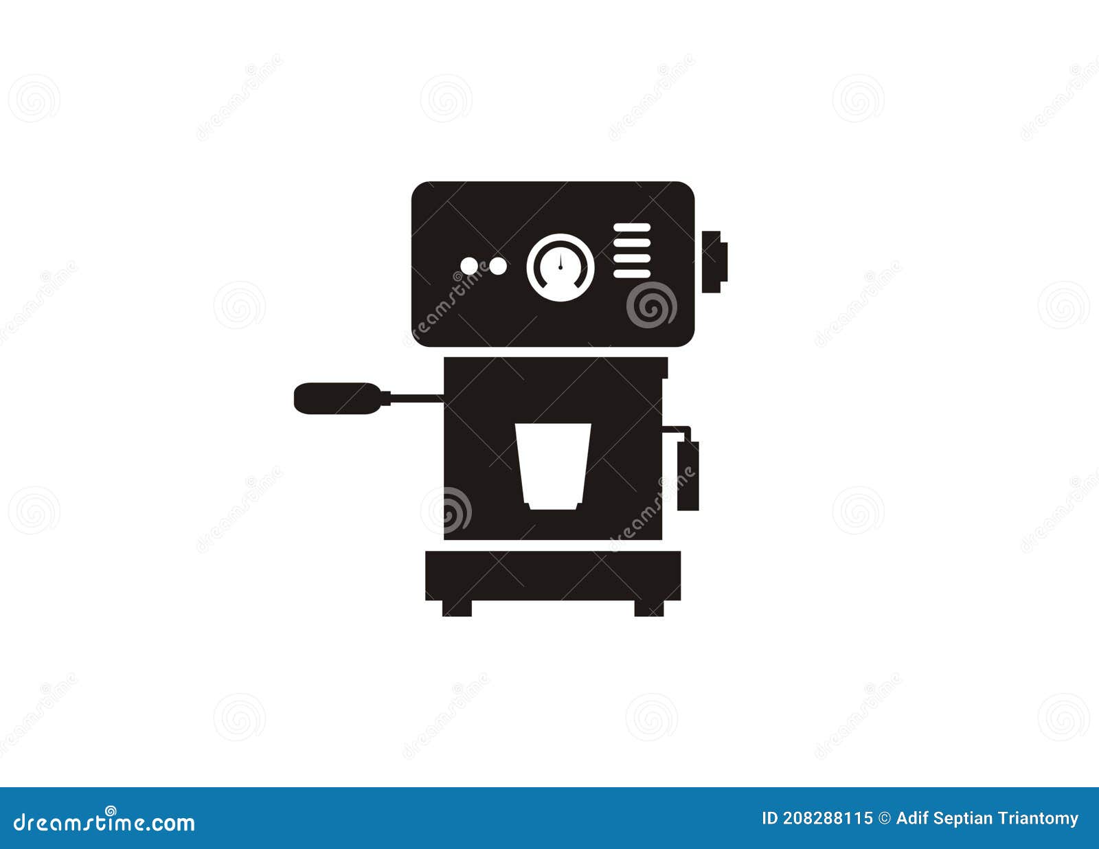 Espresso Machine Simple Icon in Black and White Stock Vector