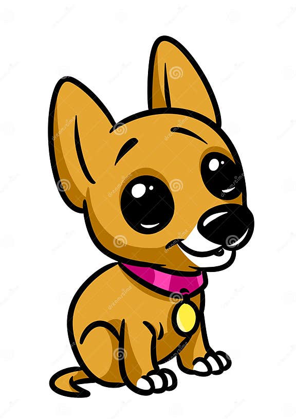 Illustration För Tecknad Film För Tecken För Stora ögon För Valp För ...