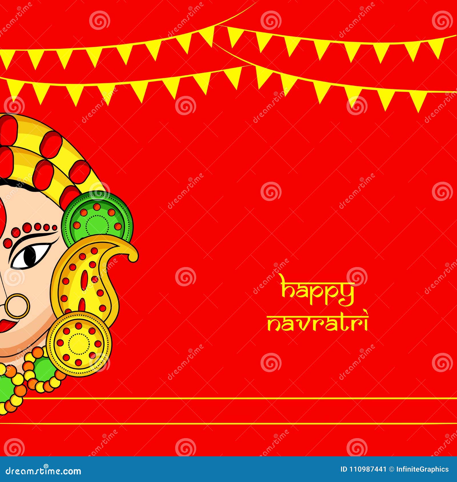 Illustration of Hindu Festival Navratri Background Stock Vector -  Illustration of culture, lord: 110987441