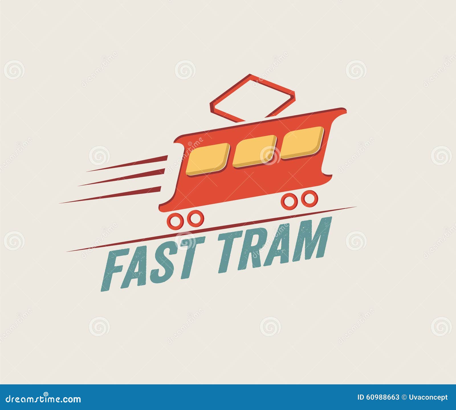 illustration fast tram art. Vintage illustration fast tram mode