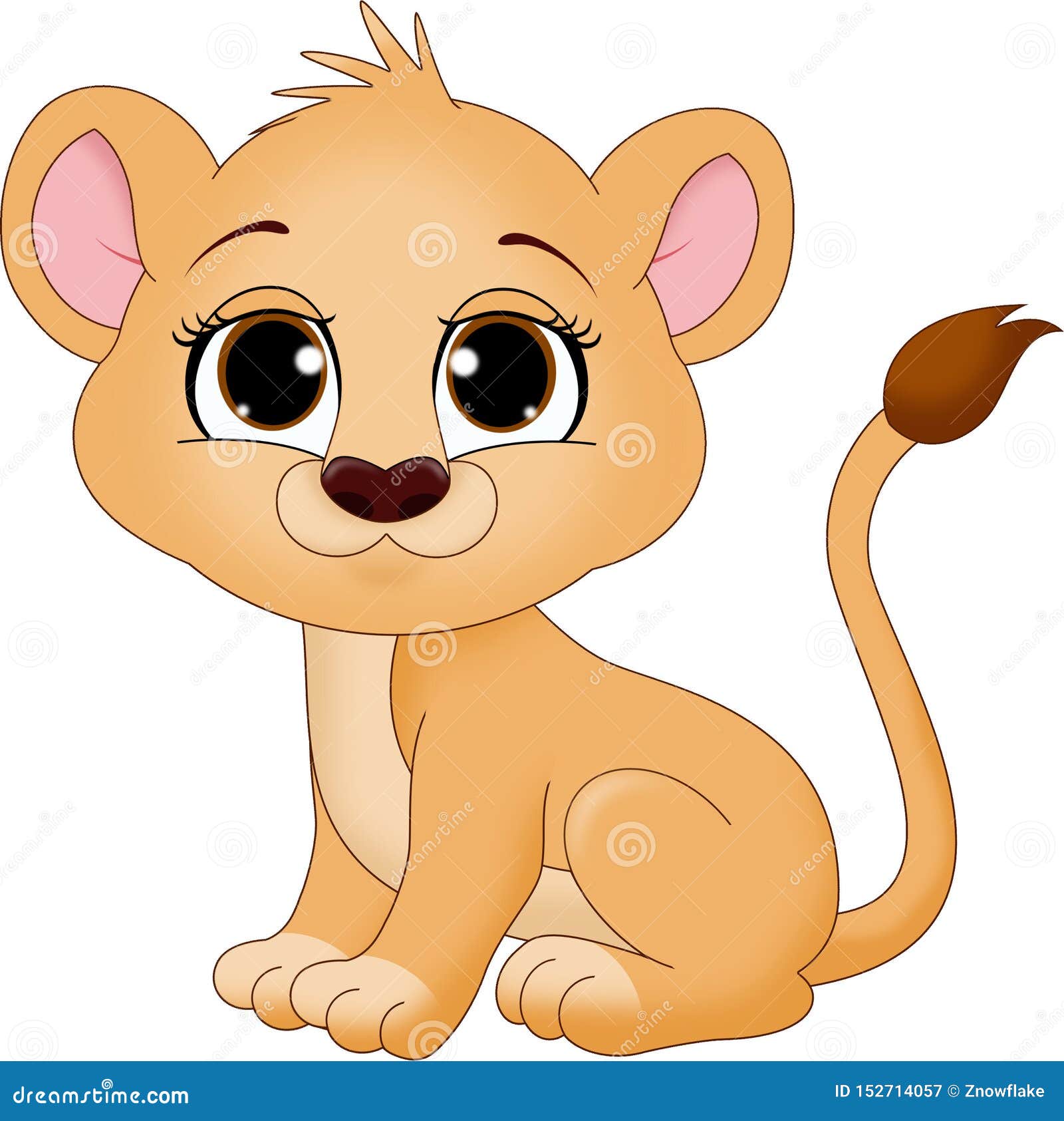 Cute Baby Lion Cub stock illustration. Illustration of wild - 152714057