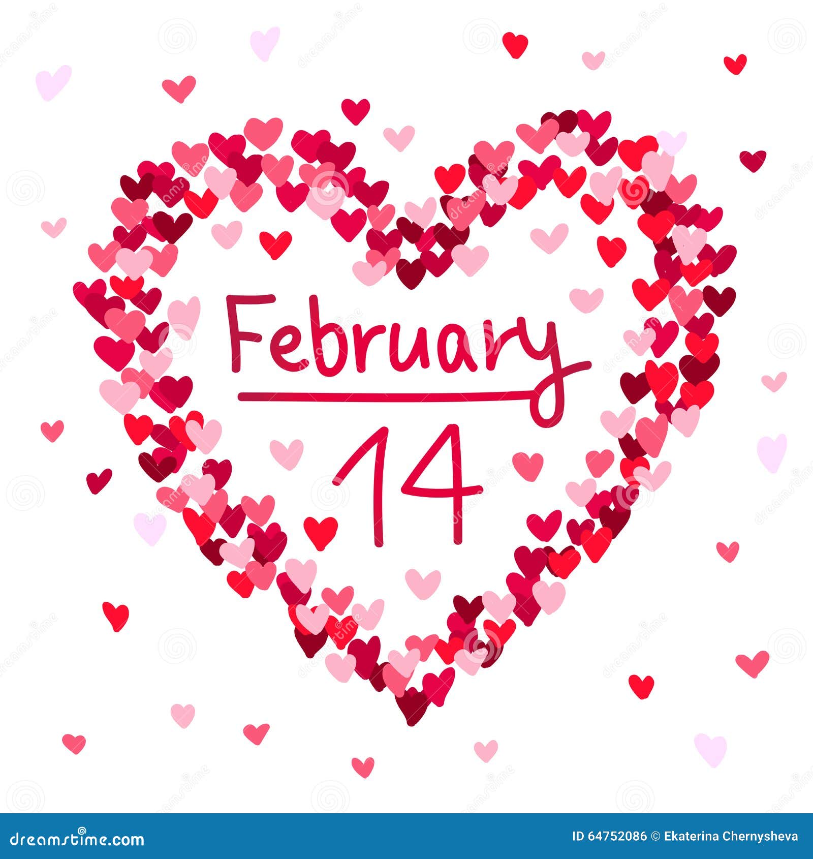 Illustration of the February 14 Valentine S Day Stock Vector