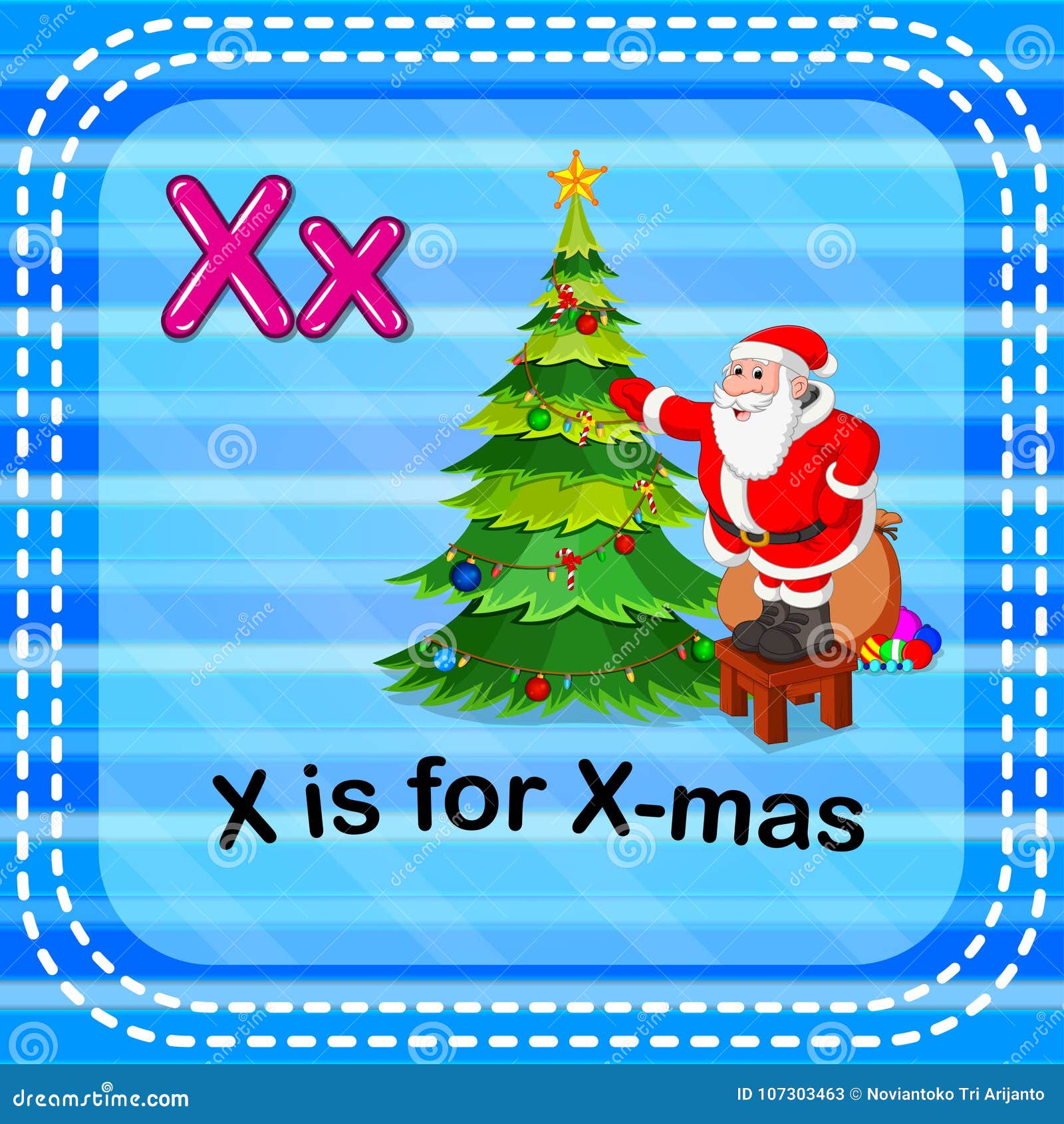 flashcard letter x is for x-mas
