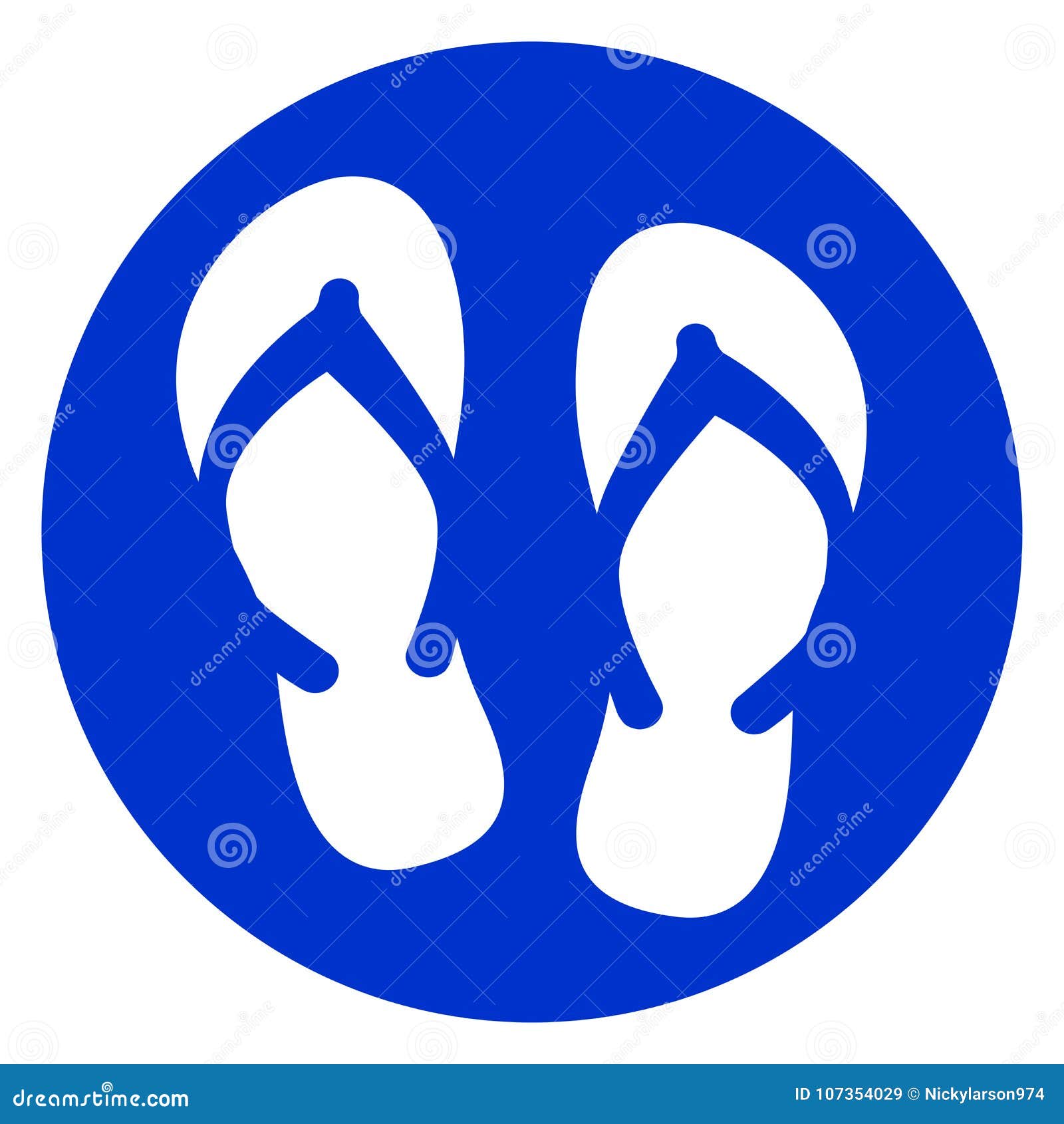 Flip flop blue circle icon stock vector. Illustration of holiday ...