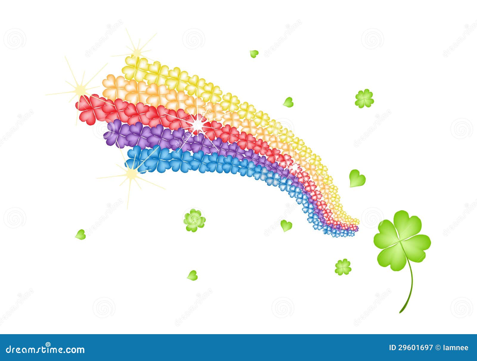 royalty free stock photography illustration four leaf clovers rainbow shape image
