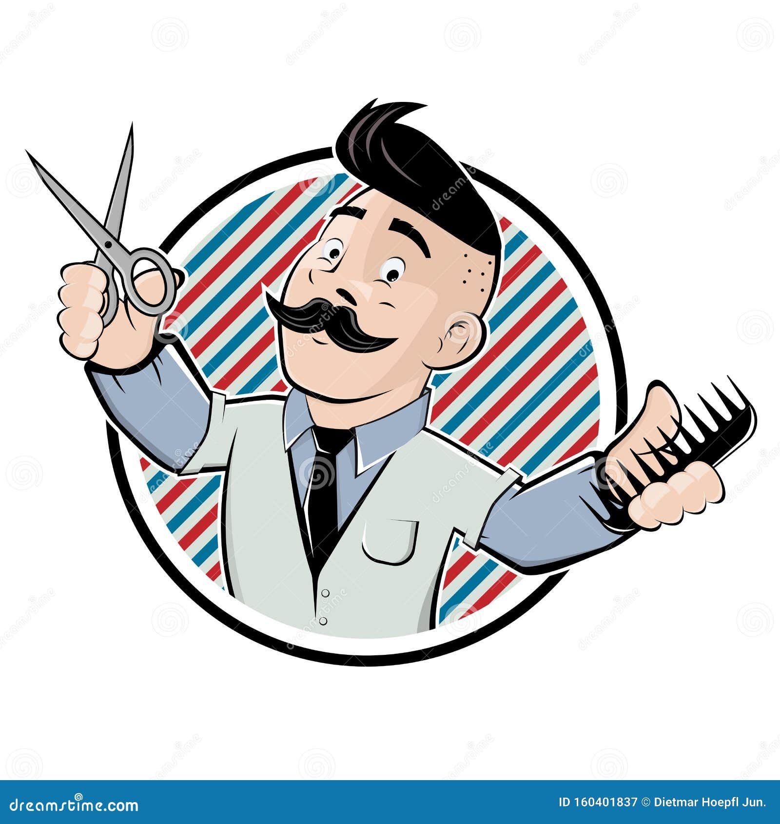 Funny Barber Shop Sign in Cartoon Style Stock Illustration - Illustration  of isolated, blue: 160401837