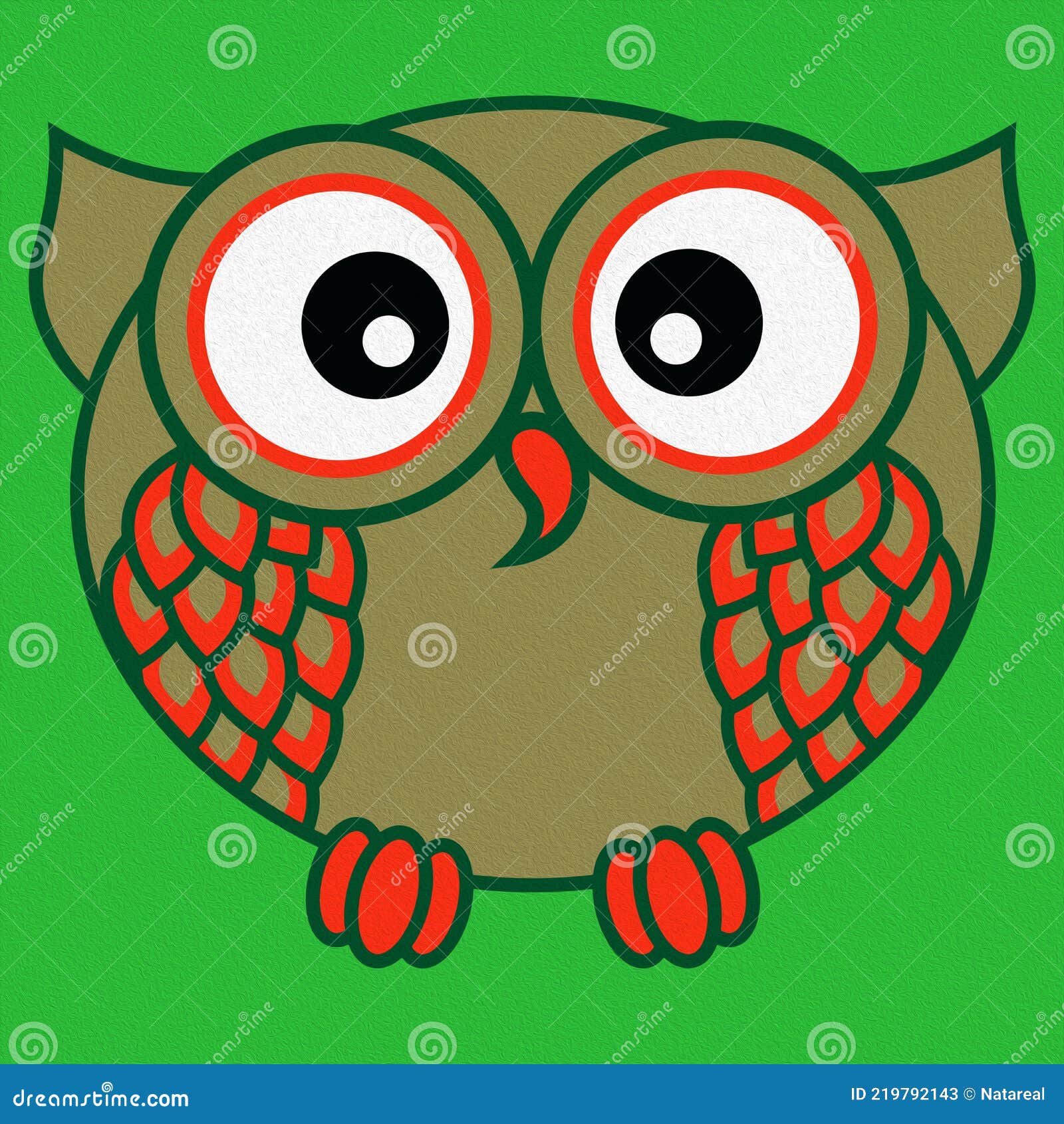 Cartoon Funny Owl in Oval Shape Stock Illustration - Illustration of  drawing, amusing: 219792143
