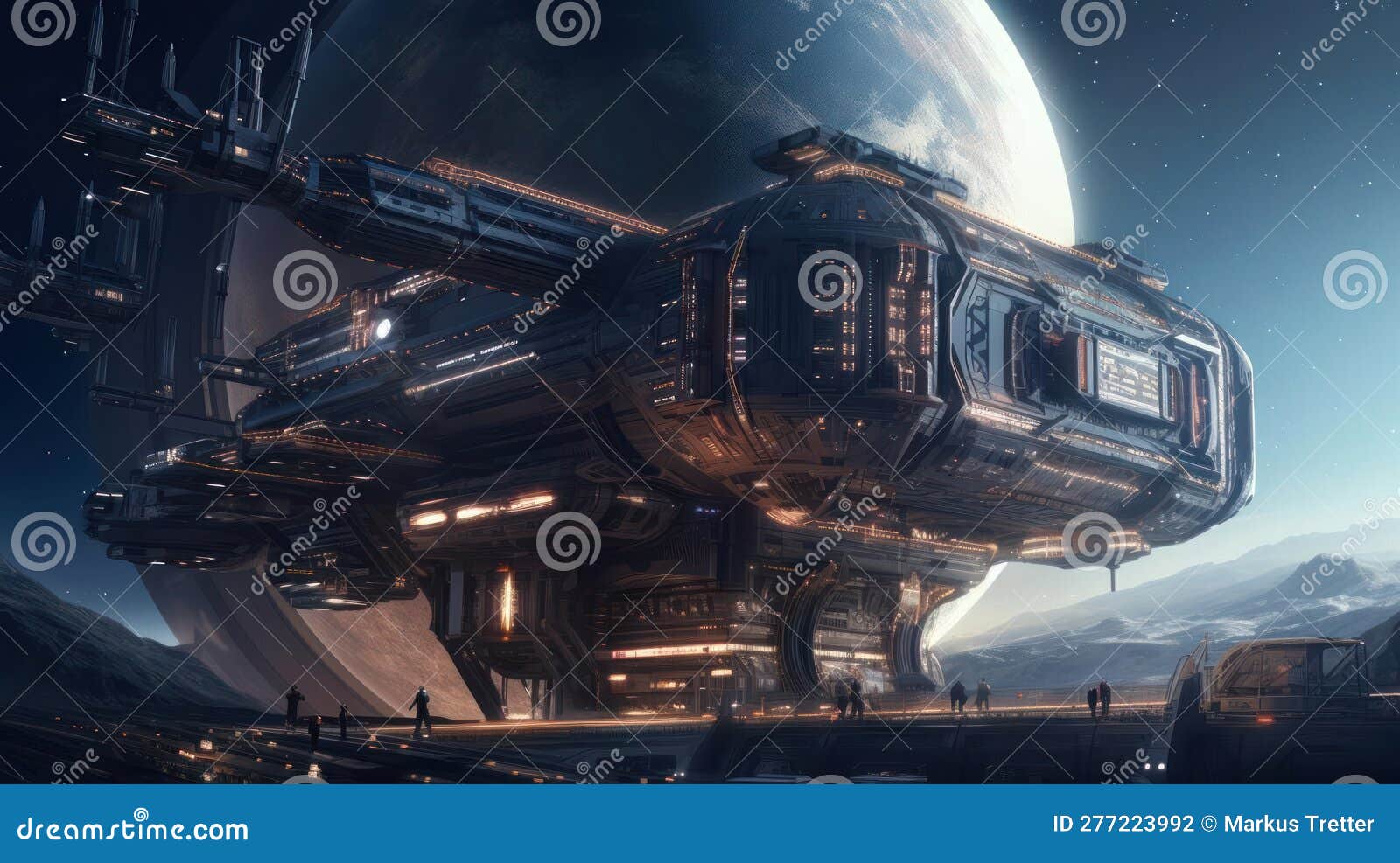 Futuristic Space Station Wall Mural Wallpaper
