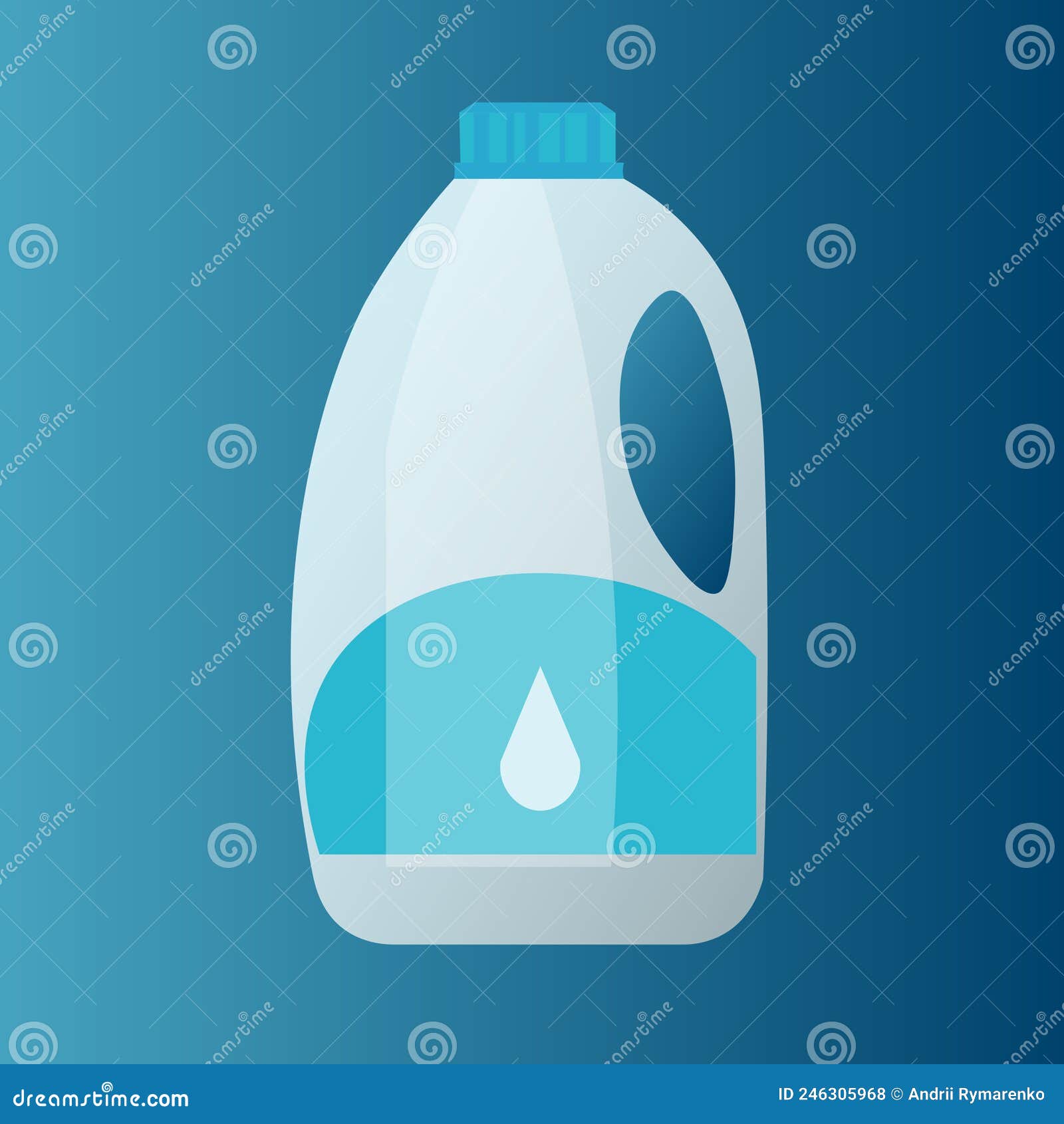 Vector Illustration with Gallon of Milk in Flat Design Style Stock