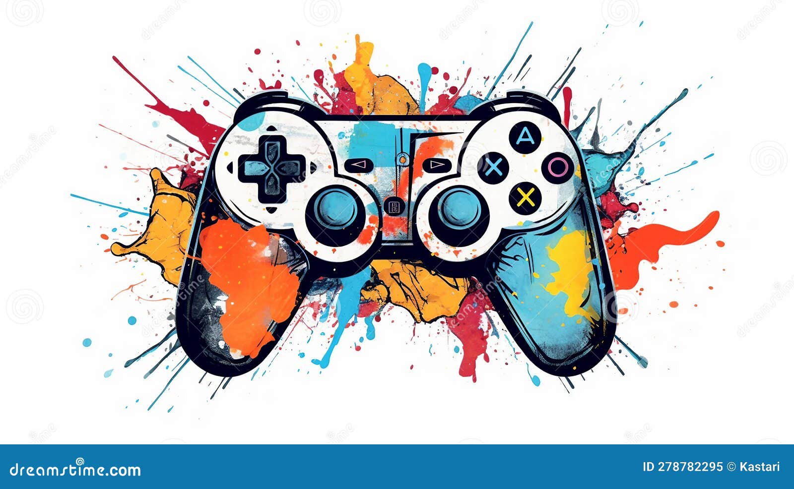 Illustration, Game, Joystick, Playstation, Game Controllers Stock