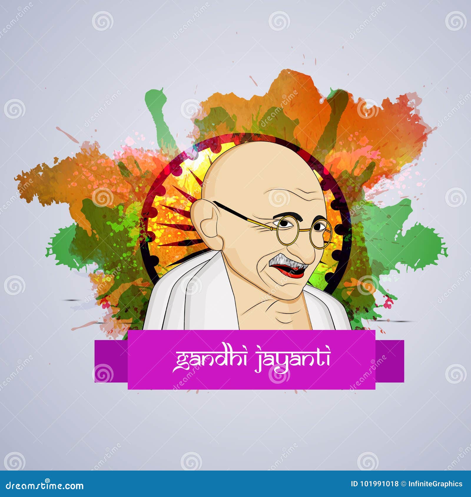 Illustration Of Gandhi Jayanti Background Illustration 101991018 - Megapixl