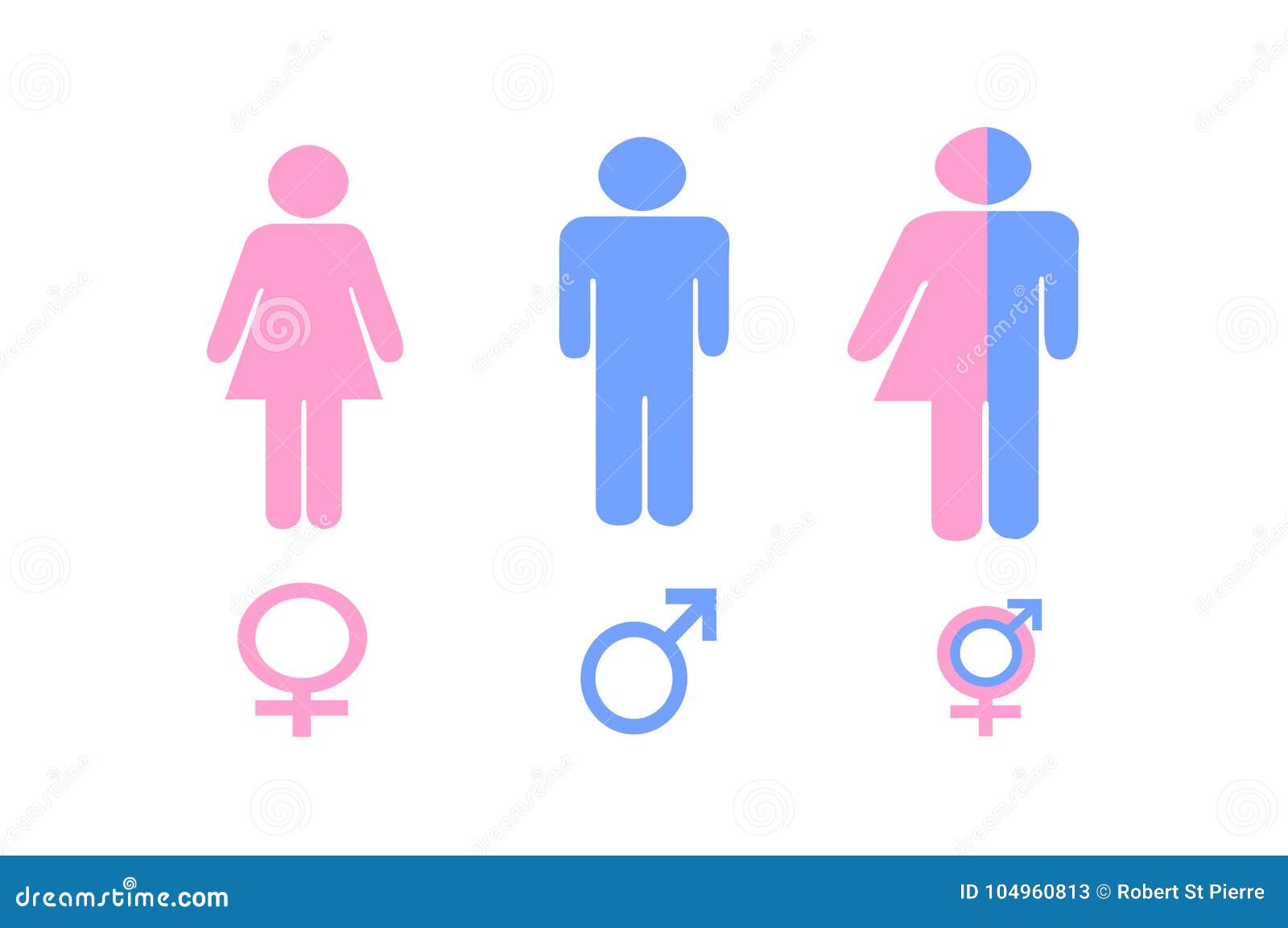 Illustration Of Gender Signs In Pink And Blue Stock Illustration