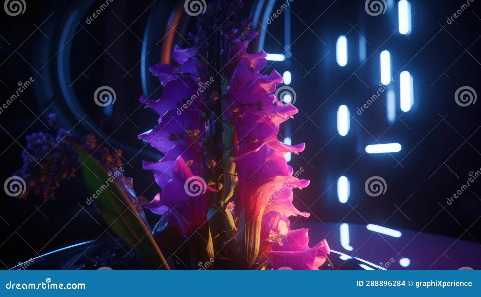 Neon Flower Dreams stock illustration. Illustration of neon 288896284