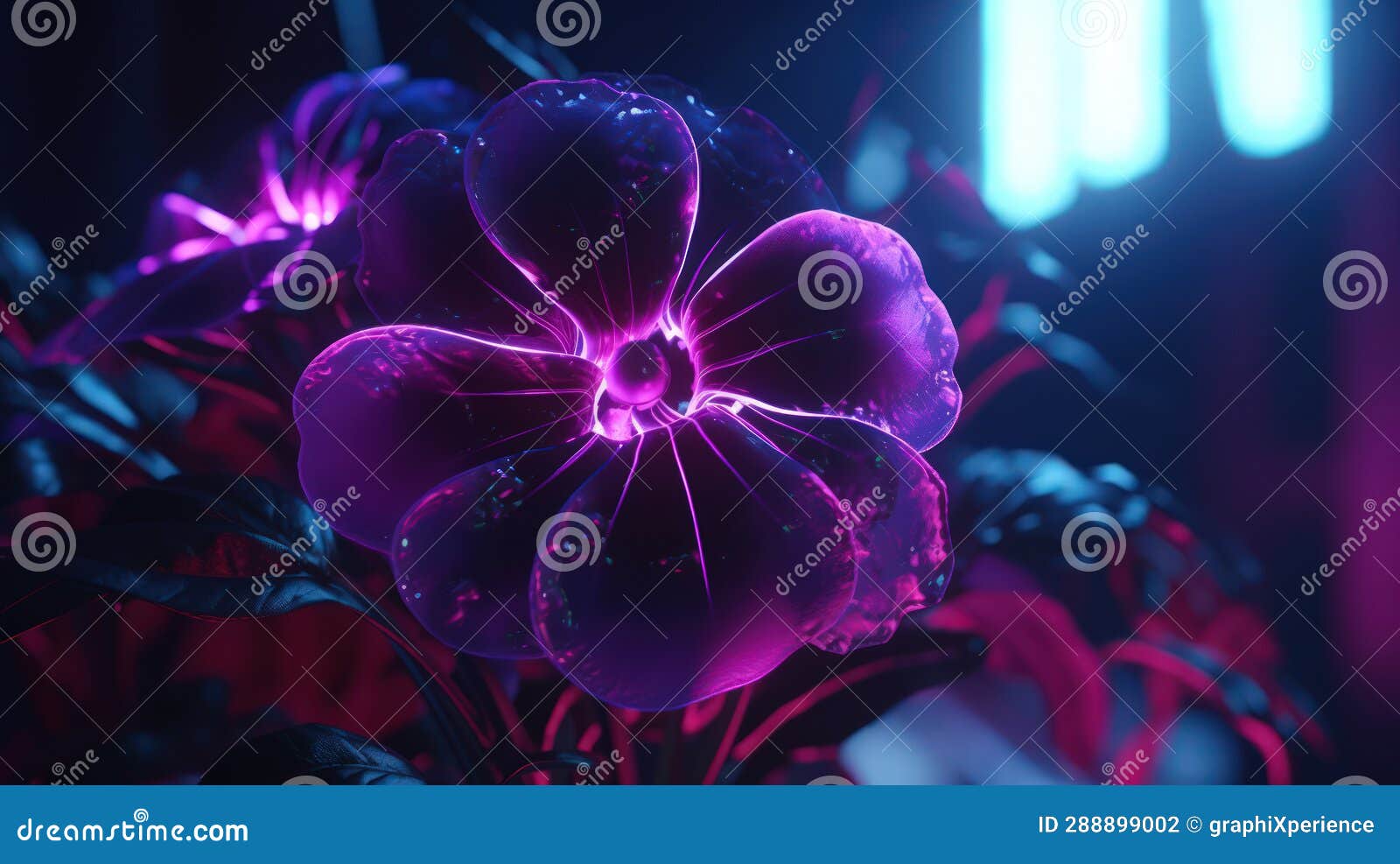 Neon Flower Dreams stock illustration. Illustration of fantasy 288899002