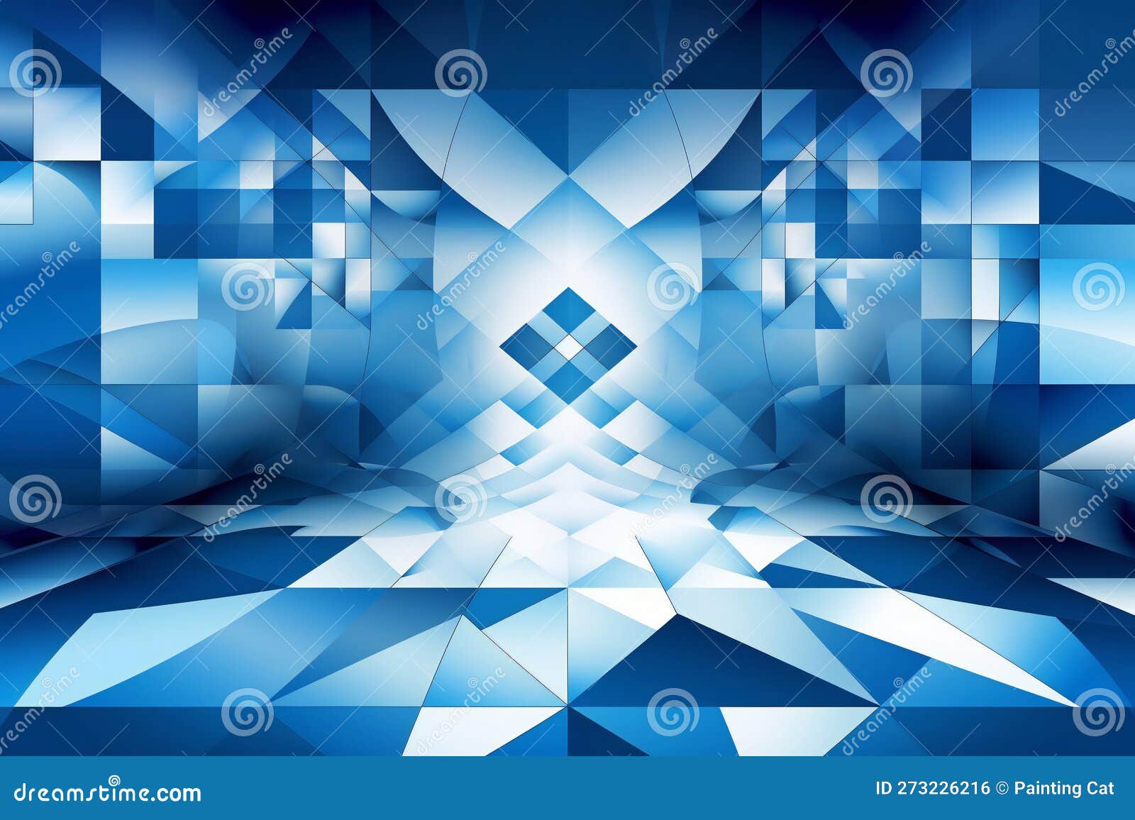 Geometric Blue and White Color Background, Abstract, Backgrounds Stock