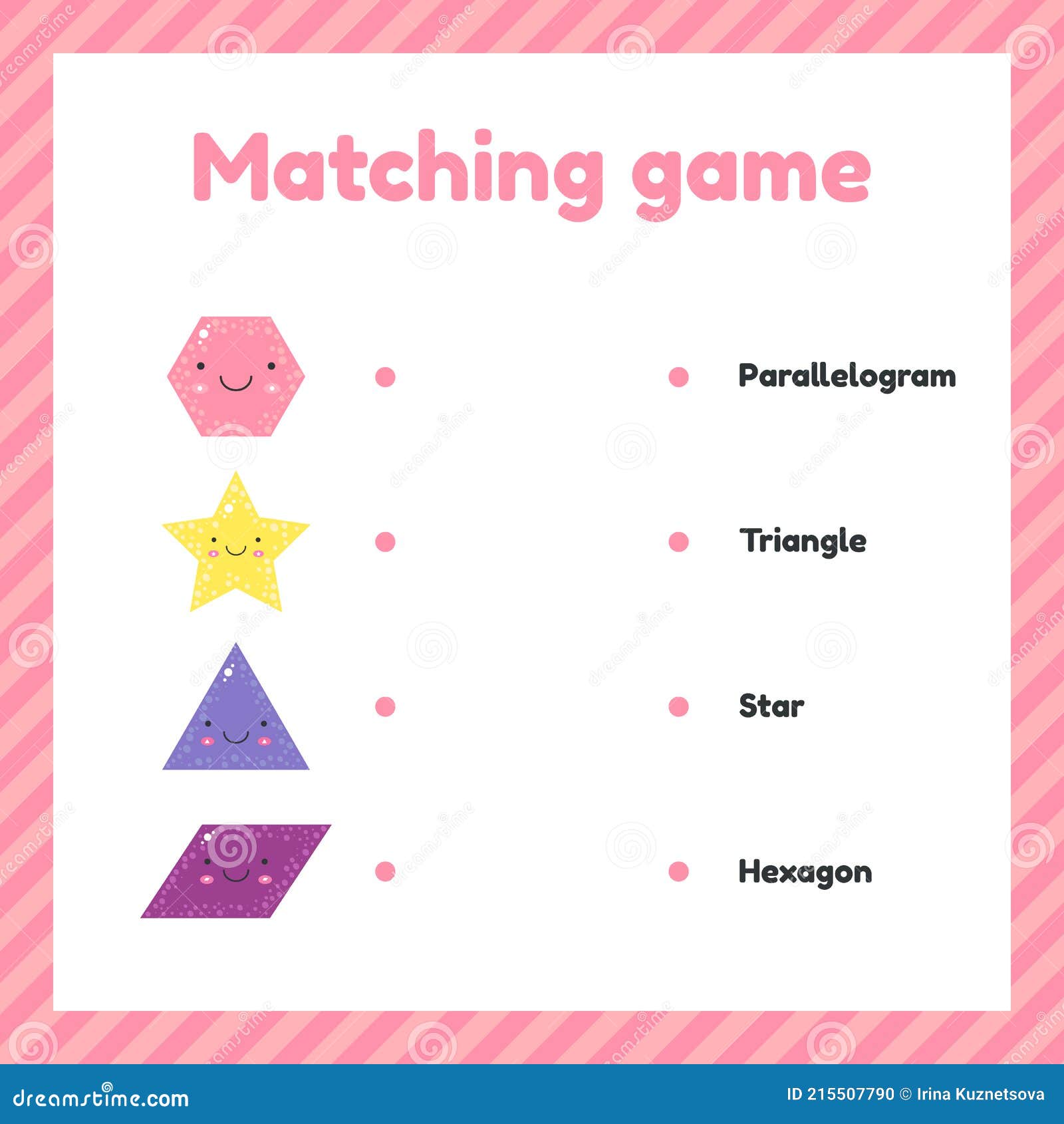 Illustration. Geometric Figures for Kids. Matching Game Stock ...