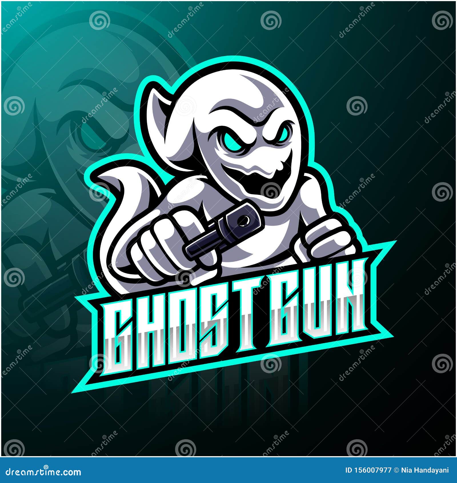 Mysterious gamer esport mascot logo design on transparent