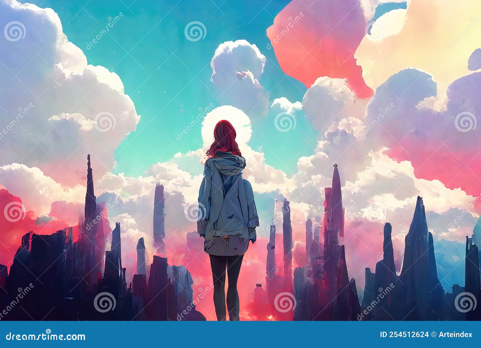 Futuristic Anime City Skyline Stok Fotoğraflar  Manga tarzınin Daha Fazla  Resimleri  Manga tarzı Şehir Arka planlar  iStock