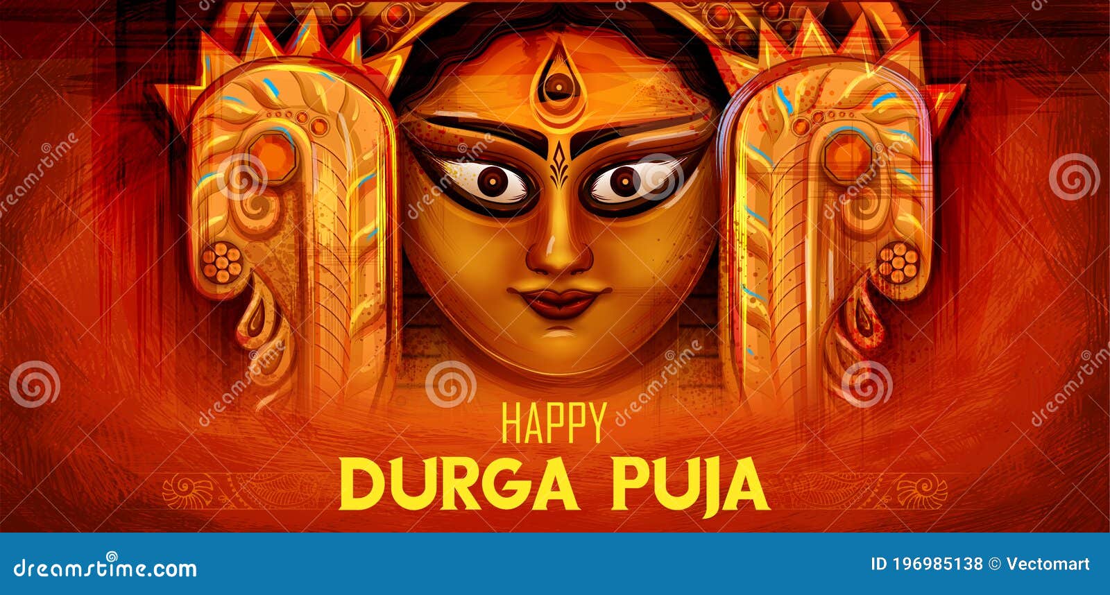 Goddess Durga Face in Happy Durga Puja Subh Navratri Indian Religious  Header Banner Background Stock Illustration - Illustration of india,  bengali: 196985138