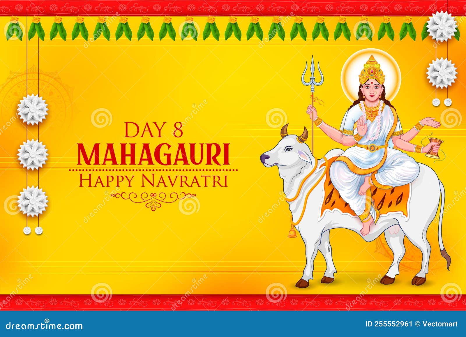 Goddess Mahagauri Devi for the Eighth Navadurga of Navratri ...