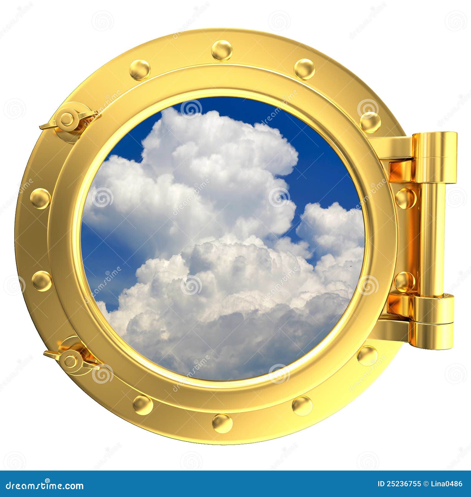 Illustration Of A Gold Ship Porthole Stock Illustration 