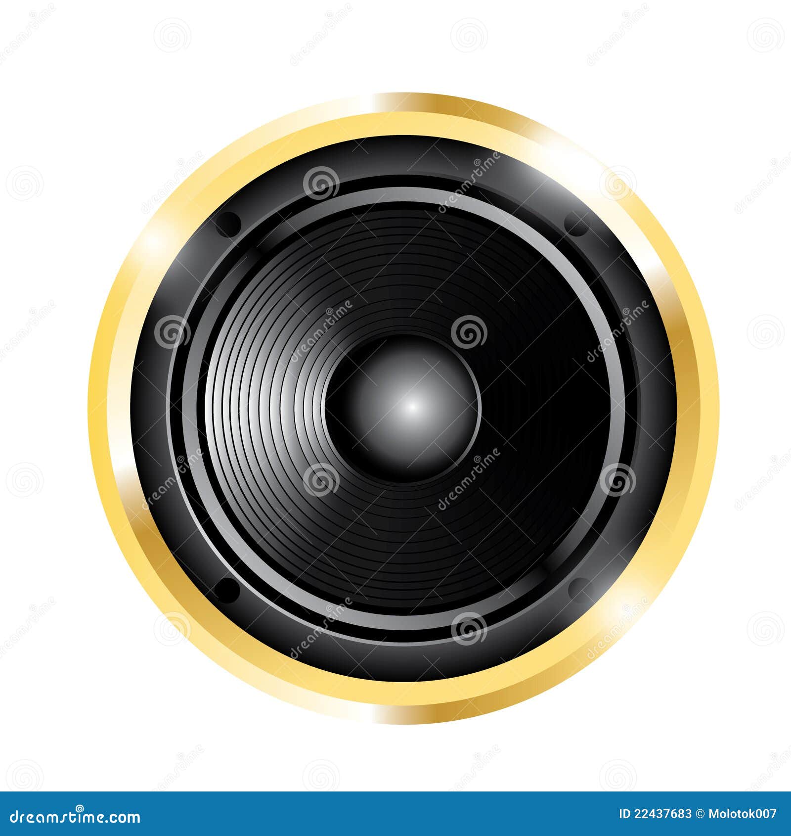 Illustration of Golden Audio Speaker Stock Vector Illustration of
