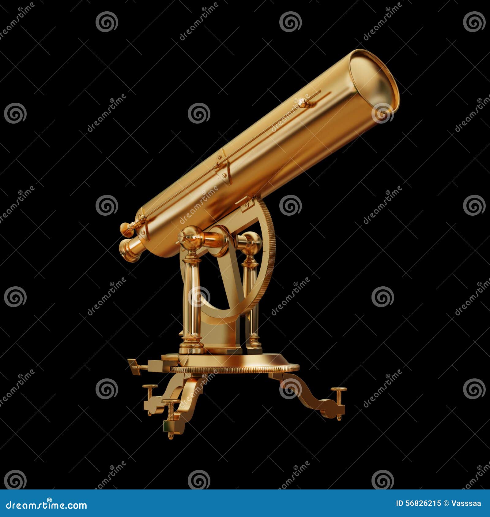 Illustration Golden Telescope Solated Stock Illustration Illustration of look, telescope 56826215