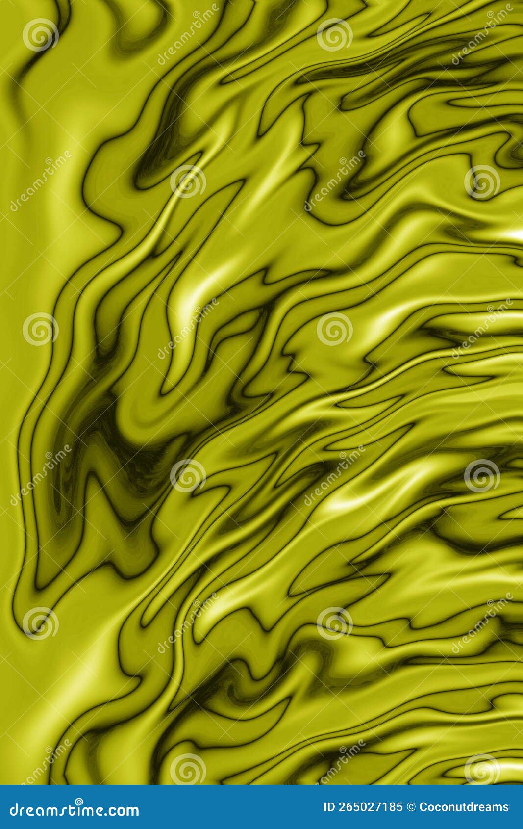 Gradient Bright Olive Green Flowing 3D Liquid Texture for Abstract