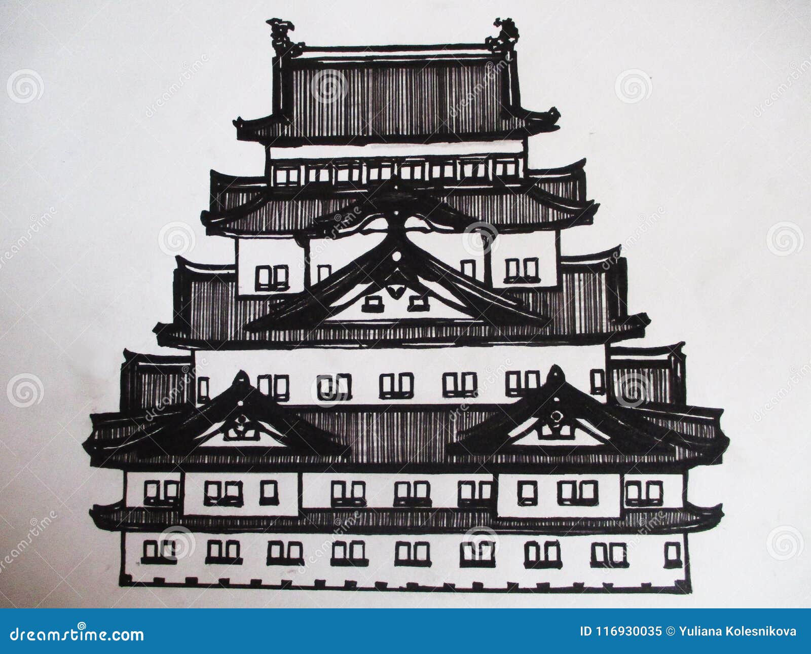japanese temple drawing tutorial｜TikTok Search